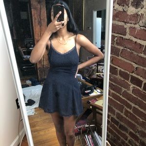 UO Fitted Skater Polka Dot Dress